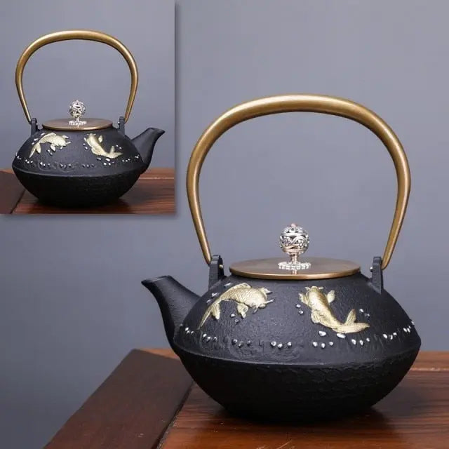 Théière Japonaise en Fonte Dorée Originale 600ML - Théière France Théière Japonaise en Fonte Dorée Originale 600ML - Théière France