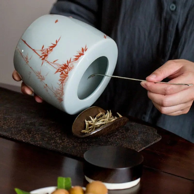 Boite à Thé ronde haut de gamme en céramique de 1100ml