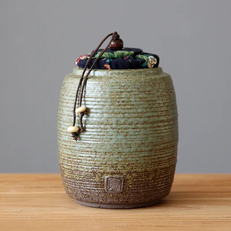 Boite à thé Ancienne en Poterie 410ml
