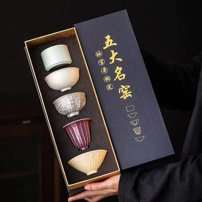 Coffret Asiatique de 5 Tasses à Thé