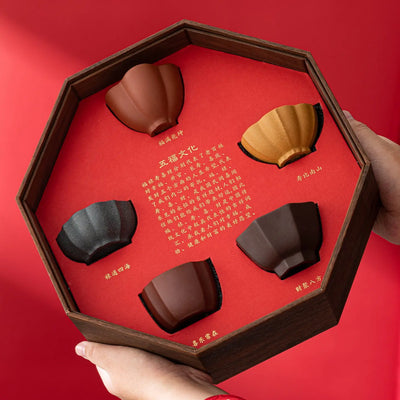 Coffret Tasses à Thé Cinq Bonheurs