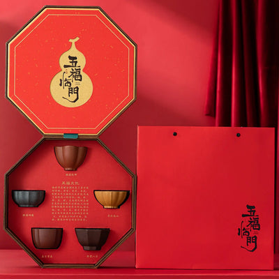 Coffret Tasses à Thé Cinq Bonheurs