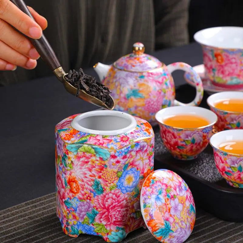 Service à Thé Chinois Semi-automatique En Porcelaine Rouge - 11 Pièces, Style Voilier Kungfu