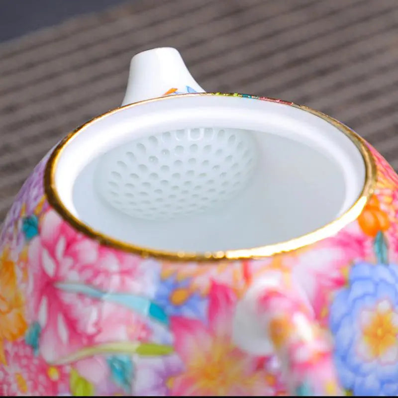 Service à thé Chinois en Céramique Motifs Floraux