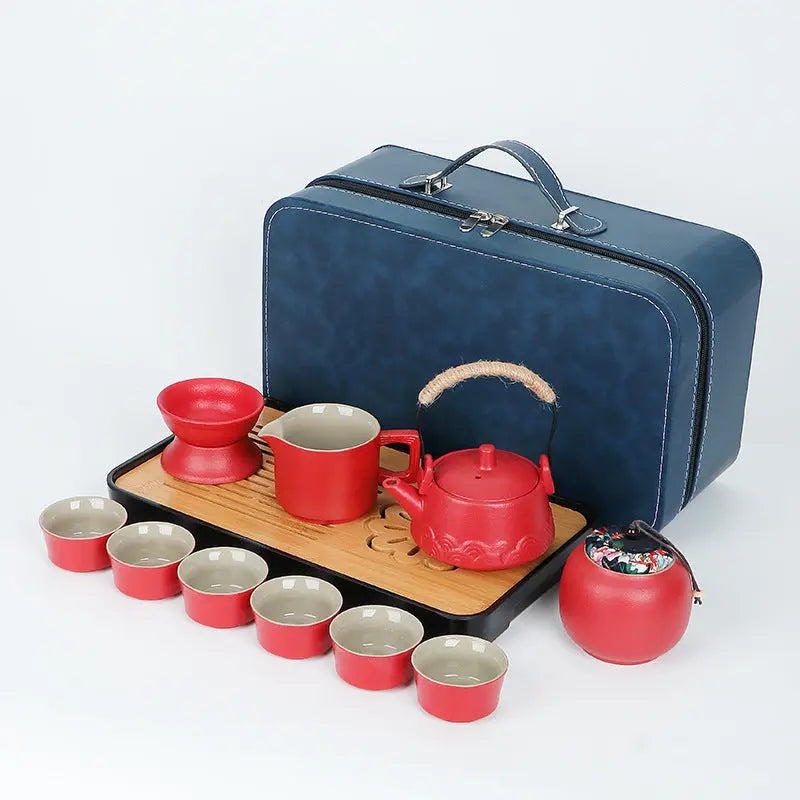 Set De Thé Complet Teabloom - Théière Verre 1,2L + 4 Tasses Isolées + Chauffe-Thé + 12 Thés à Fleurs