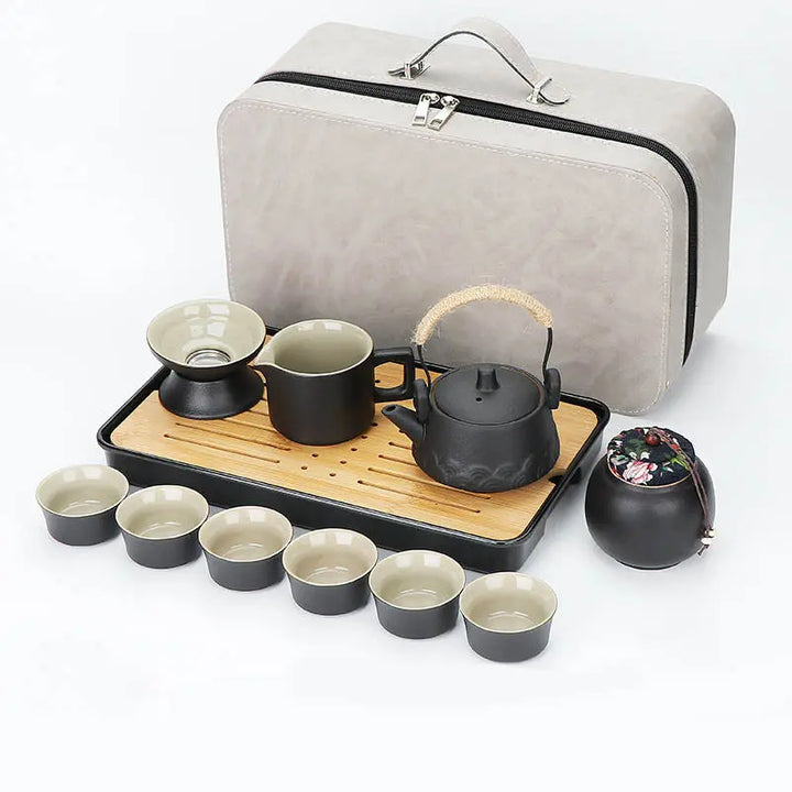 4 Tasses Thé Céramique Style Japonais Rétro – Ensemble Kung Fu Tea, Cadeau Élégant