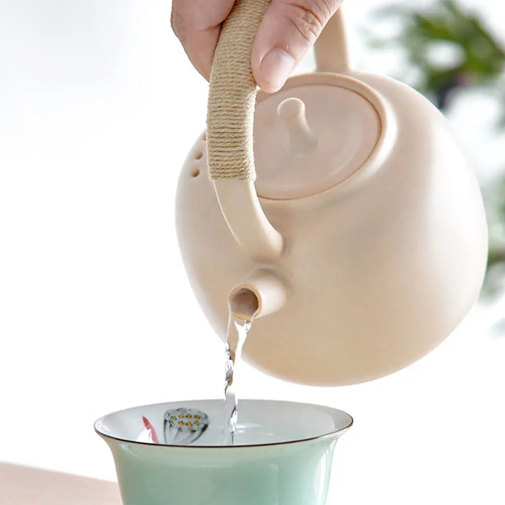 Théière Céramique Chinoise Beige Mate 750ml