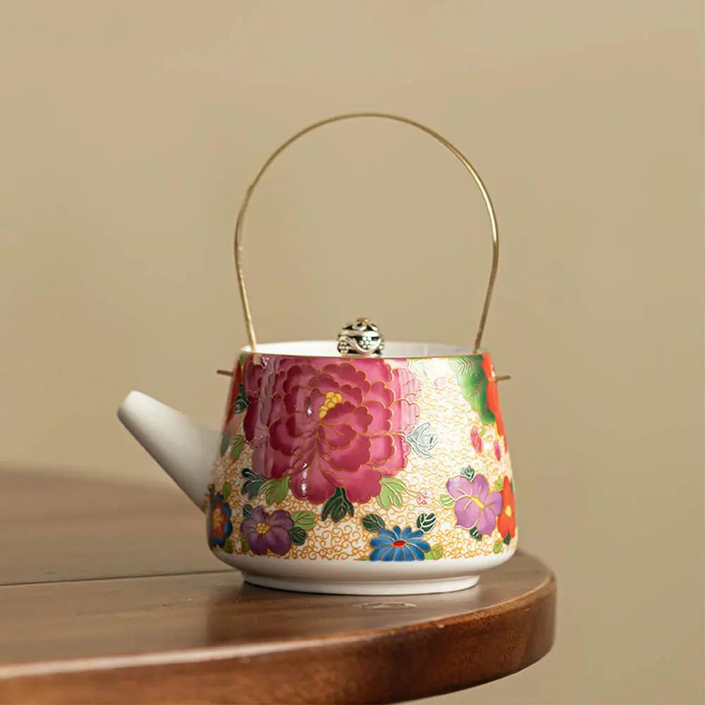 Théière Céramique Finitions Dorées 180ml