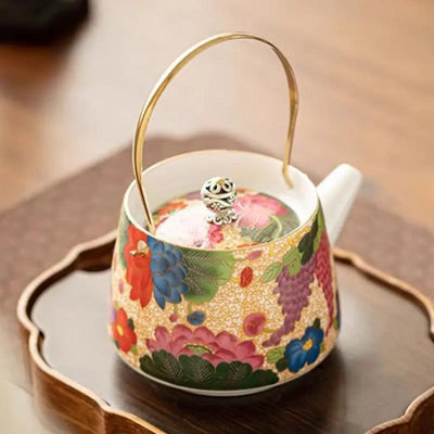 Théière Céramique Finitions Dorées 180ml