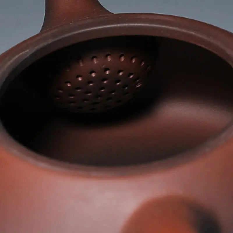 Théière Chinoise Yixing Marron Motif Symboles en Argile 250ML