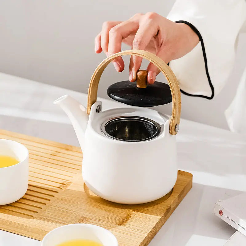 Théière Japonaise Blanche en Céramique 500ml
