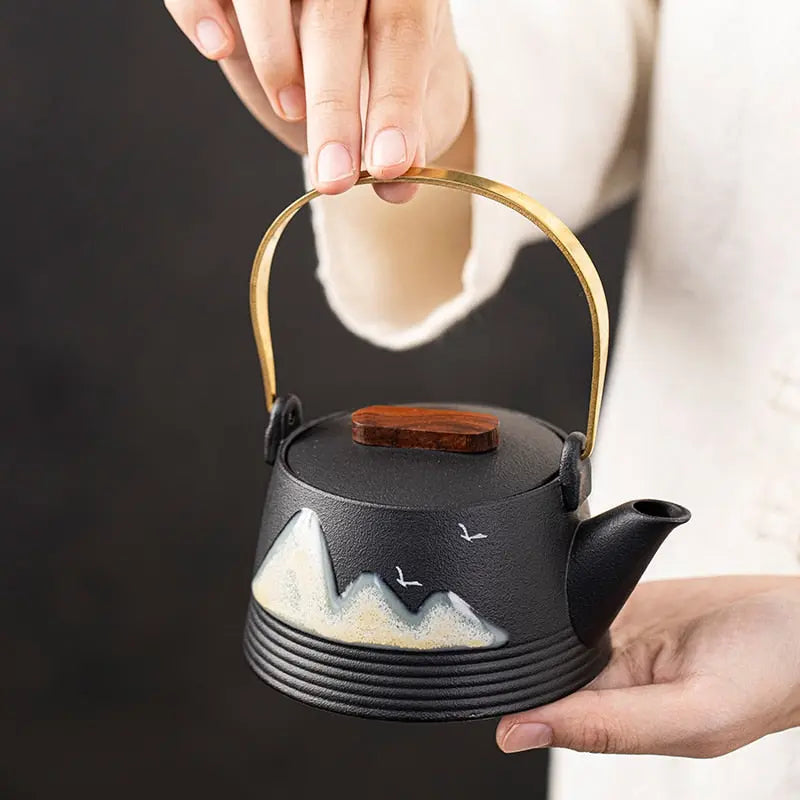 Théière Japonaise Noire et Design en Céramique 290ml – Théière France