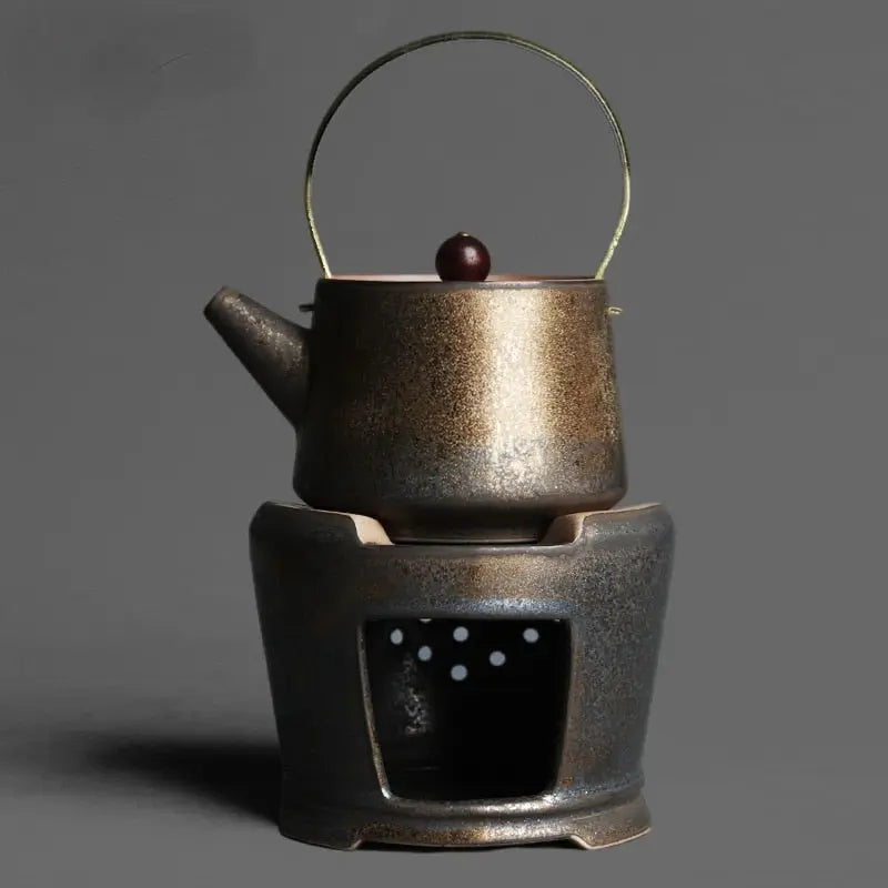 Théière Japonaise Vintage avec Chauffe Théière à Bougie 200ml