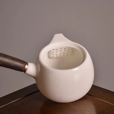 Théière Japonaise en Céramique Blanche Kyusu 200ml