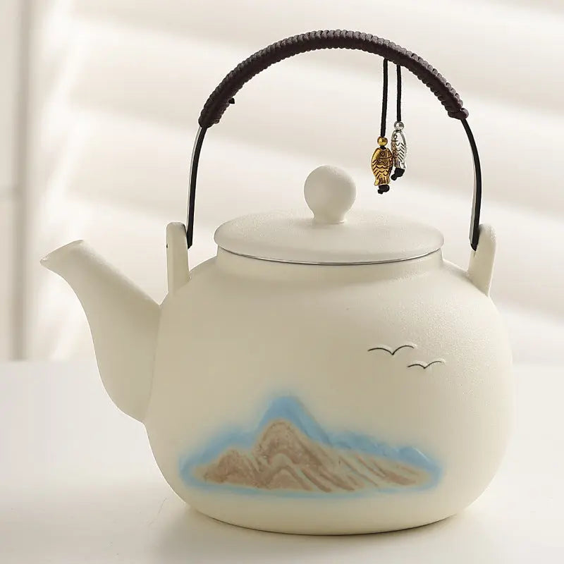 Théière Japonaise en Céramique Montagnes et Oiseaux 1L