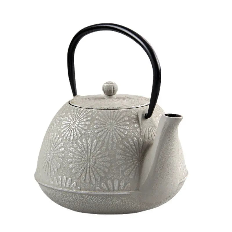 Théière Japonaise en Fonte Motifs Tournesols 1.2L