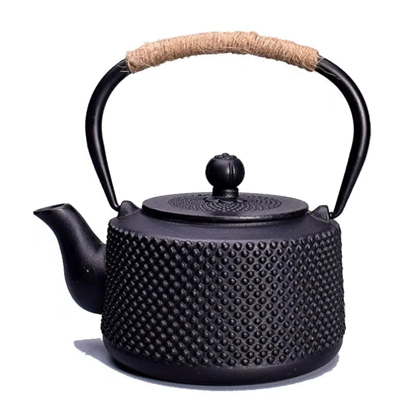 Théière Japonaise en Fonte Noire avec Points 850ml
