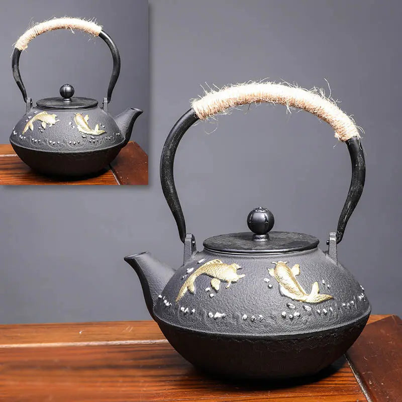 Théière Japonaise en Fonte Poissons 1.2L