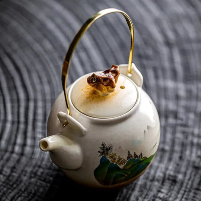 Théière Porcelaine Chinoise Peinture Paysage 300ml