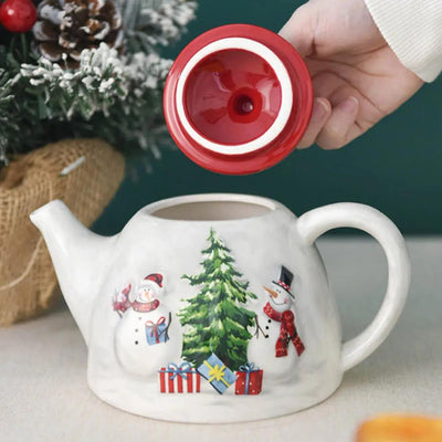 Théière de Noël Bonhommes de Neige Joyeux 550ml