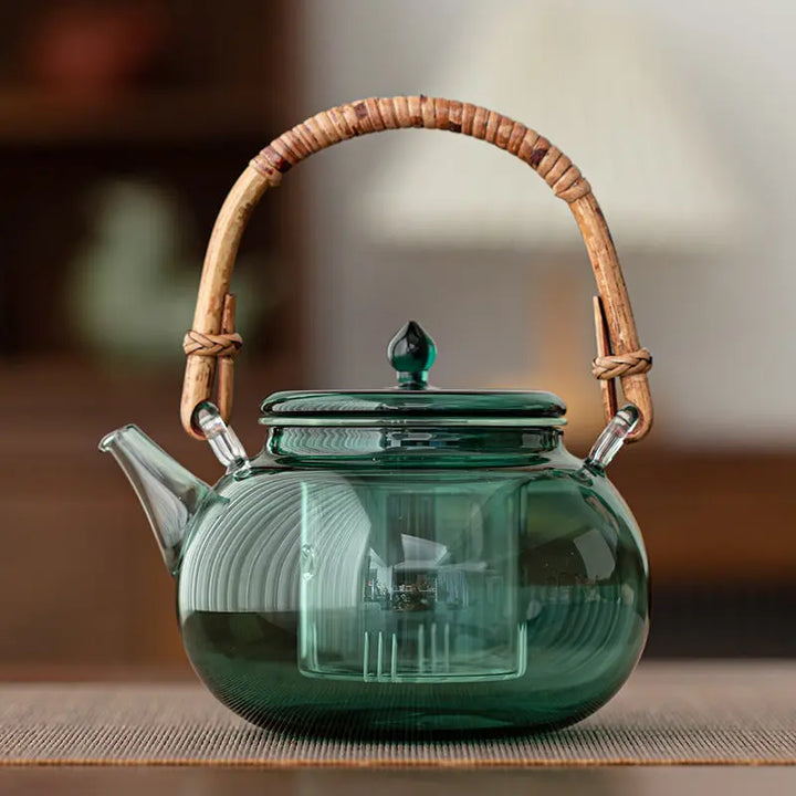 Théière Émail Verte 1,5L Avec Poignée Et Couvercle - Traditionnelle Pour Camping Et Cuisine