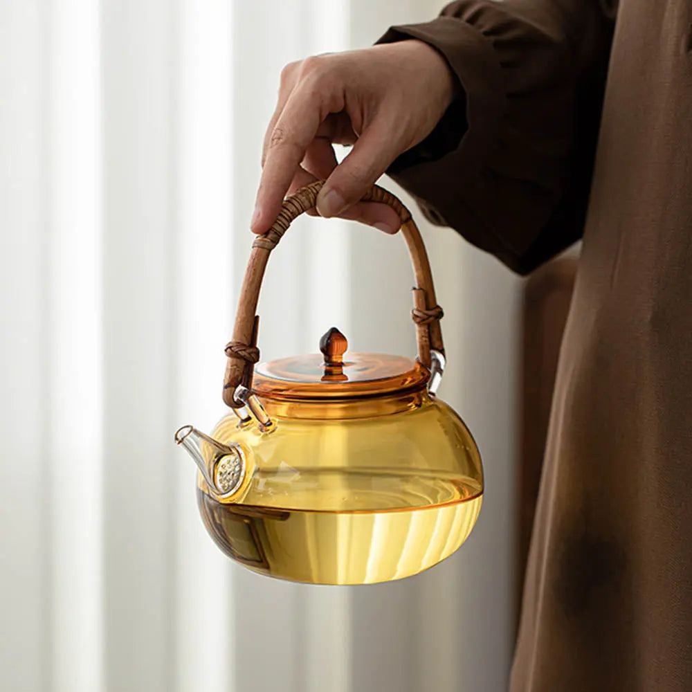 Théière en Verre Coloré Ronde 1L