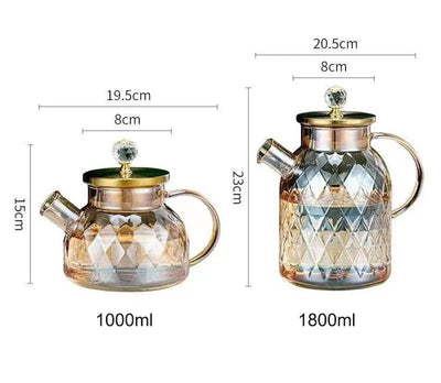 Théière en Verre Luxurieuse 1L - 1.8L