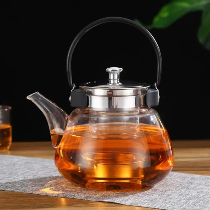 Théière en Verre Poire avec Anse Noire 800ml – Théière France
