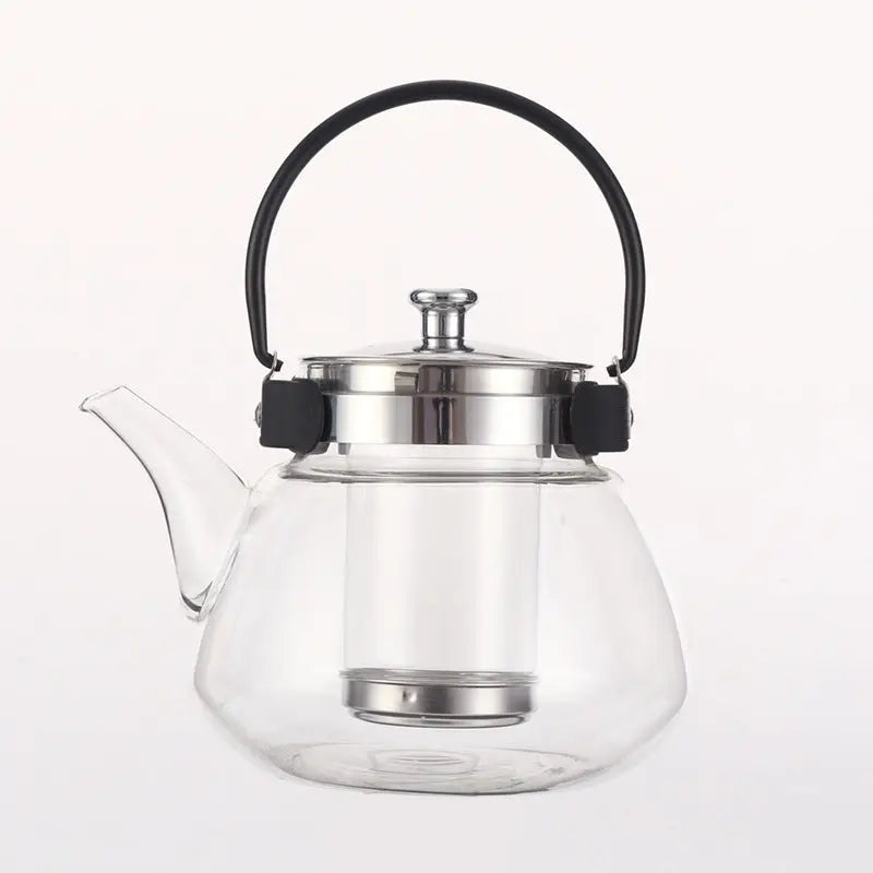Théière en Verre Poire avec Anse Noire 800ml