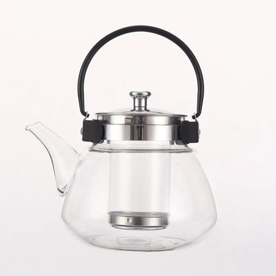 Théière en Verre Poire avec Anse Noire 800ml