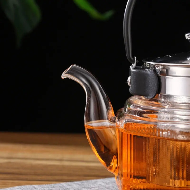 Théière en Verre Classique avec Anse Noire 800ml – Théière France
