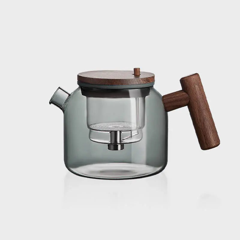 Théière en Verre Anse en Bois 900ML - Théière France Théière en Verre Anse en Bois 900ML - Théière France
