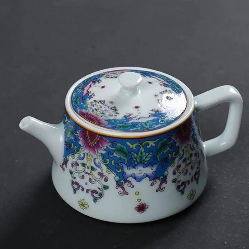 Théière Chinoise Florale en Porcelaine 210ML