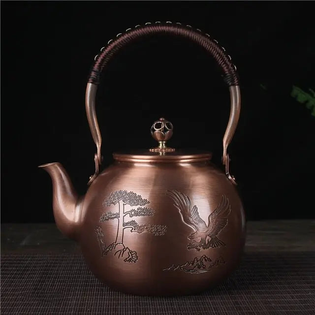 Théière Chinoise Ronde en Cuivre Aigle 1.5L