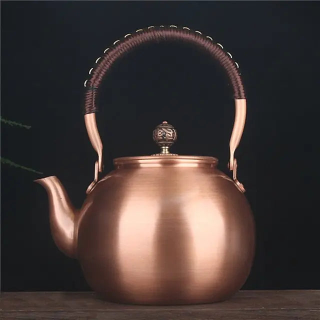 Théière Chinoise Ronde en Cuivre Simple 1.5L