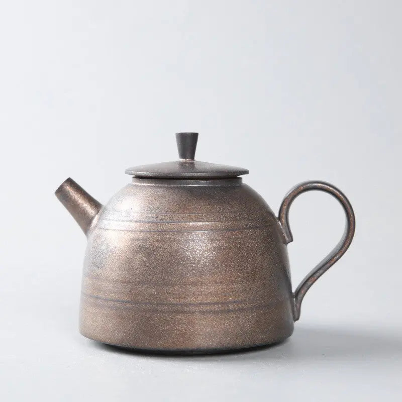 Théière Ancienne En Grès Céramique Marron - Vintage - Sans Marque