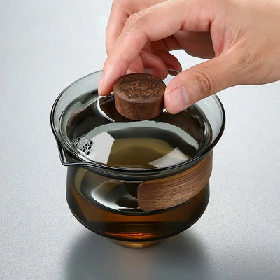 Théière Gaiwan Luxueuse en Verre 230ML