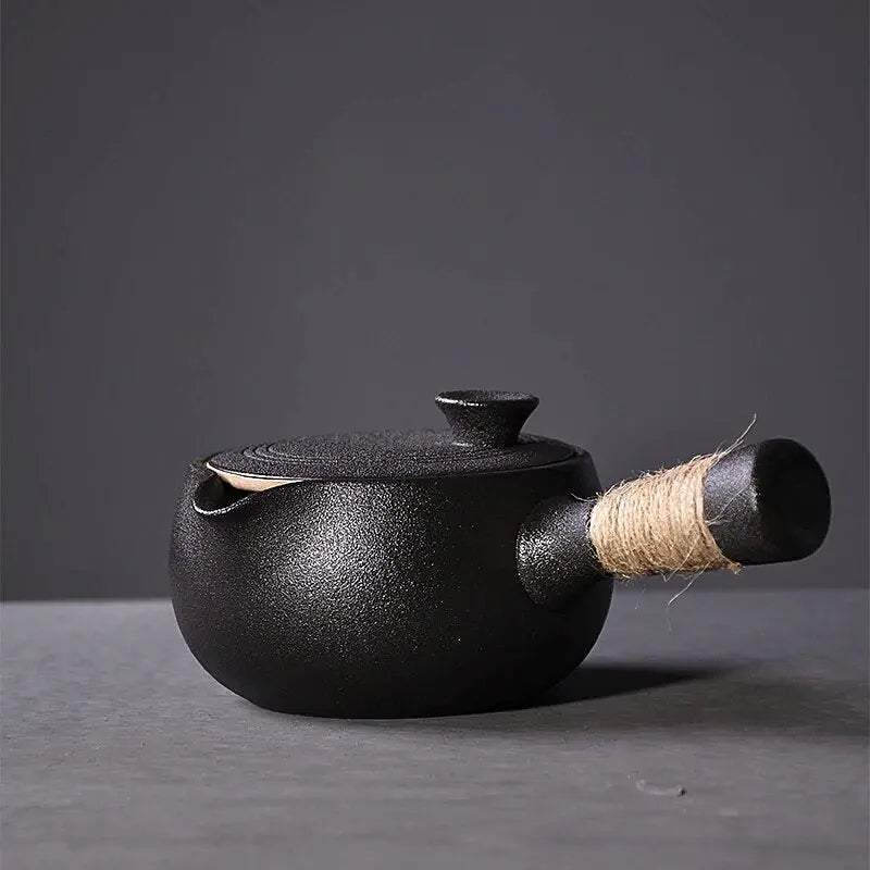 Théière Japonaise Kyusu en Céramique Noire 500ML