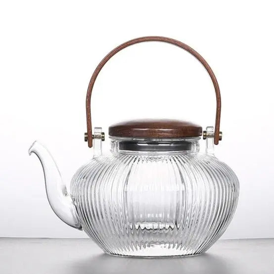 Théière En Verre Borosilicate Semi-Automatique - 350 Ml, Bleu, Résistante à La Chaleur