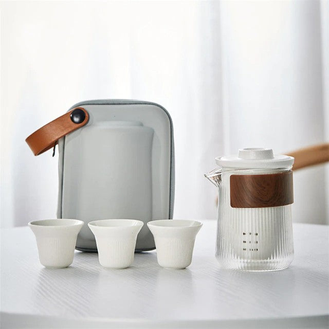 Théière En Verre Résistant 750ml Avec Infuseur + Ensemble De Tasses - Théière Élégante Pour Un Thé Parfait