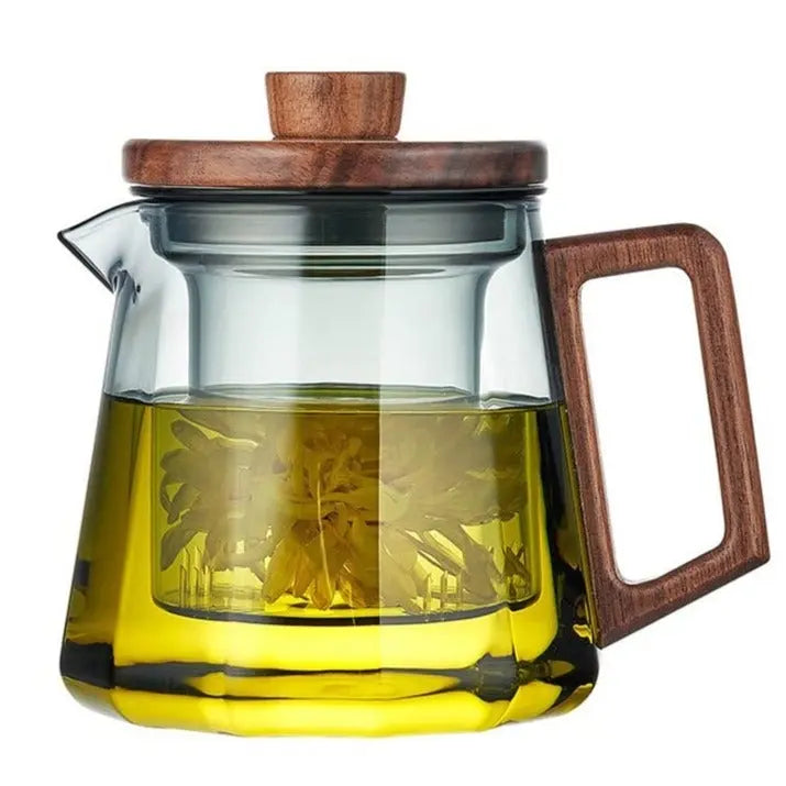 Théière Ronde Verre Borosilicate 500ml Avec Filtre Inox - Théière Résistante Chaleur