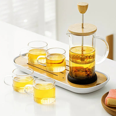 Théière en Verre Design avec Infuseur à Pression 350ML - 600ML