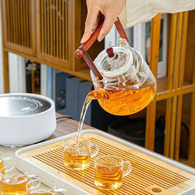 Théière en Verre Poignée Carrée 1L