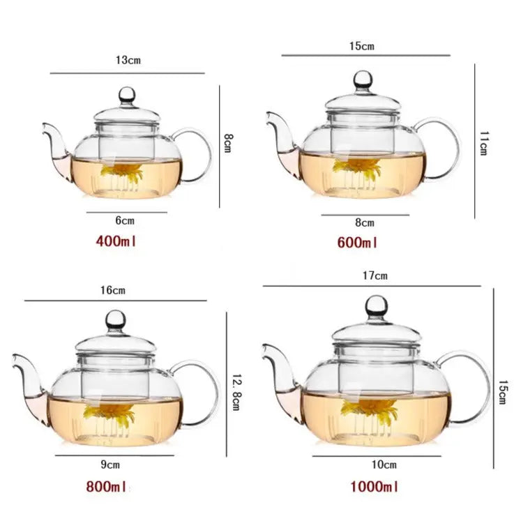 Théière en Verre Ronde et Infuseur 400ML - 1L