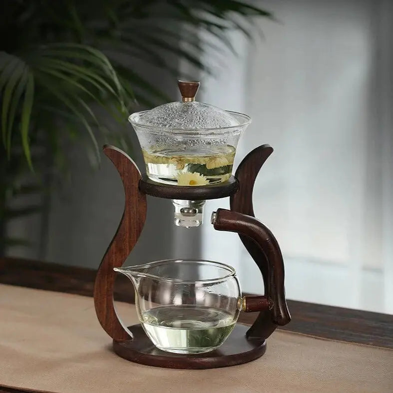 INEKO - Théière transparente en verre et bois 1L - Human & Tea Théière d'un  design élégant combinant verre, acier et bois, cadeau parfait pour amateur  de thé.